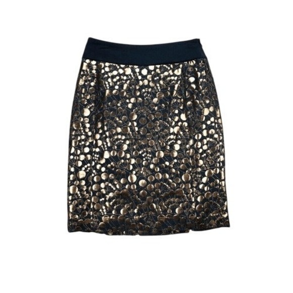 The Limited Dresses & Skirts - The Limited Black Gold Metallic Pencil Skirt Size 2